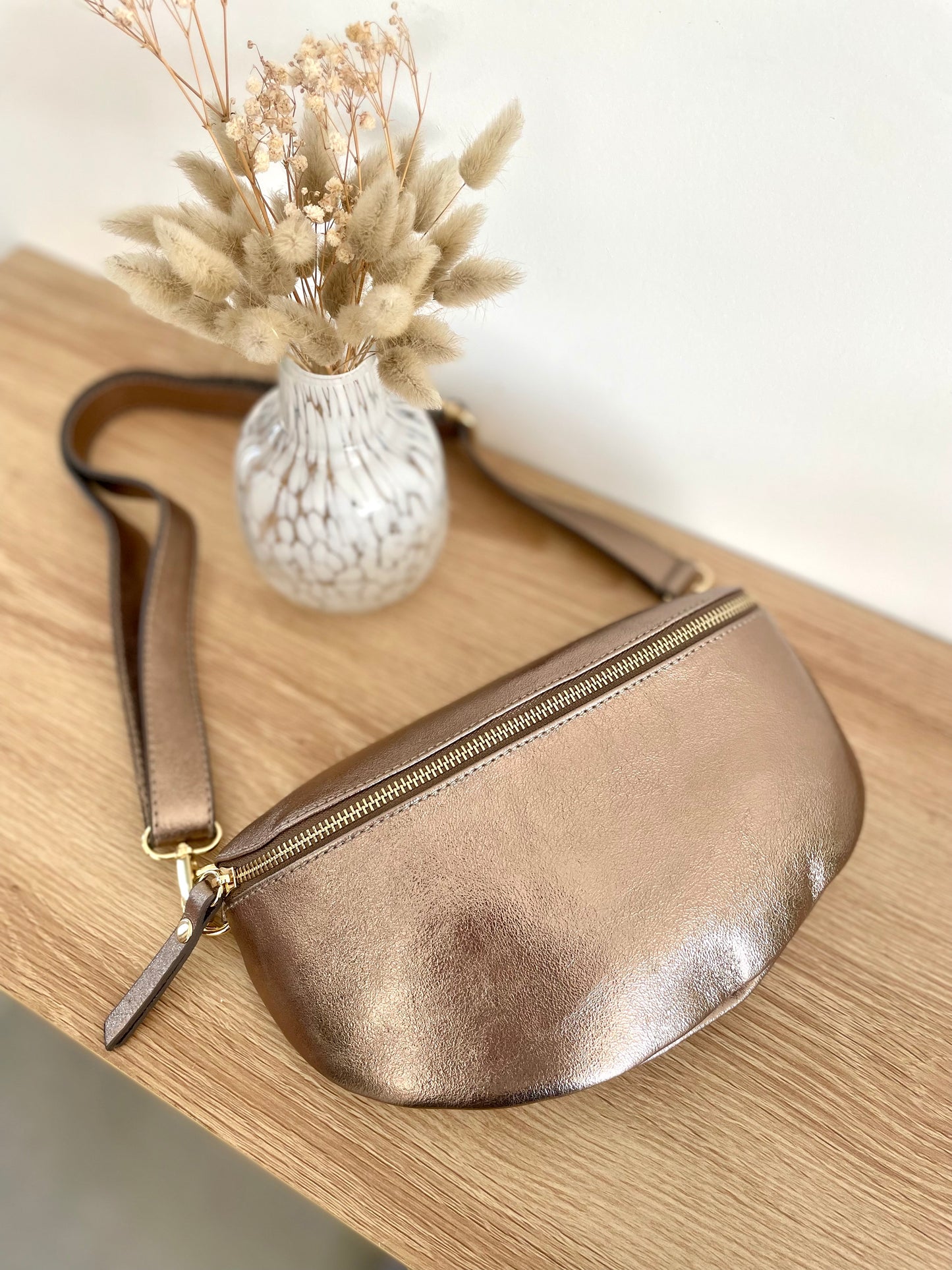 Sac banane couleur champagne