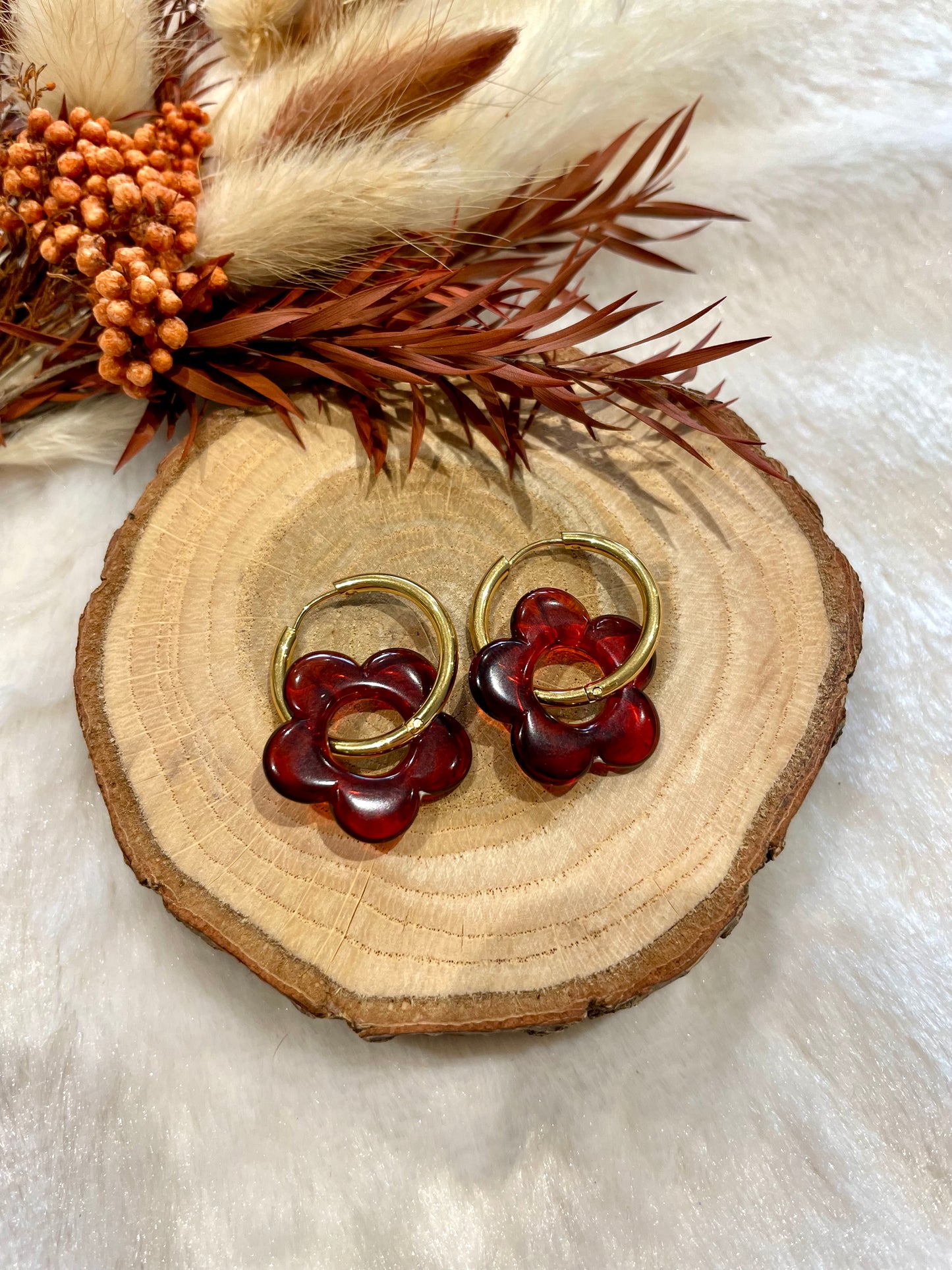 Créoles fleurs interchangeables