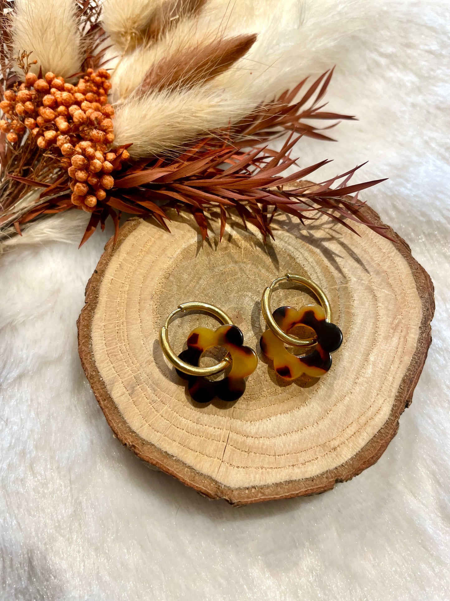 Créoles fleurs interchangeables