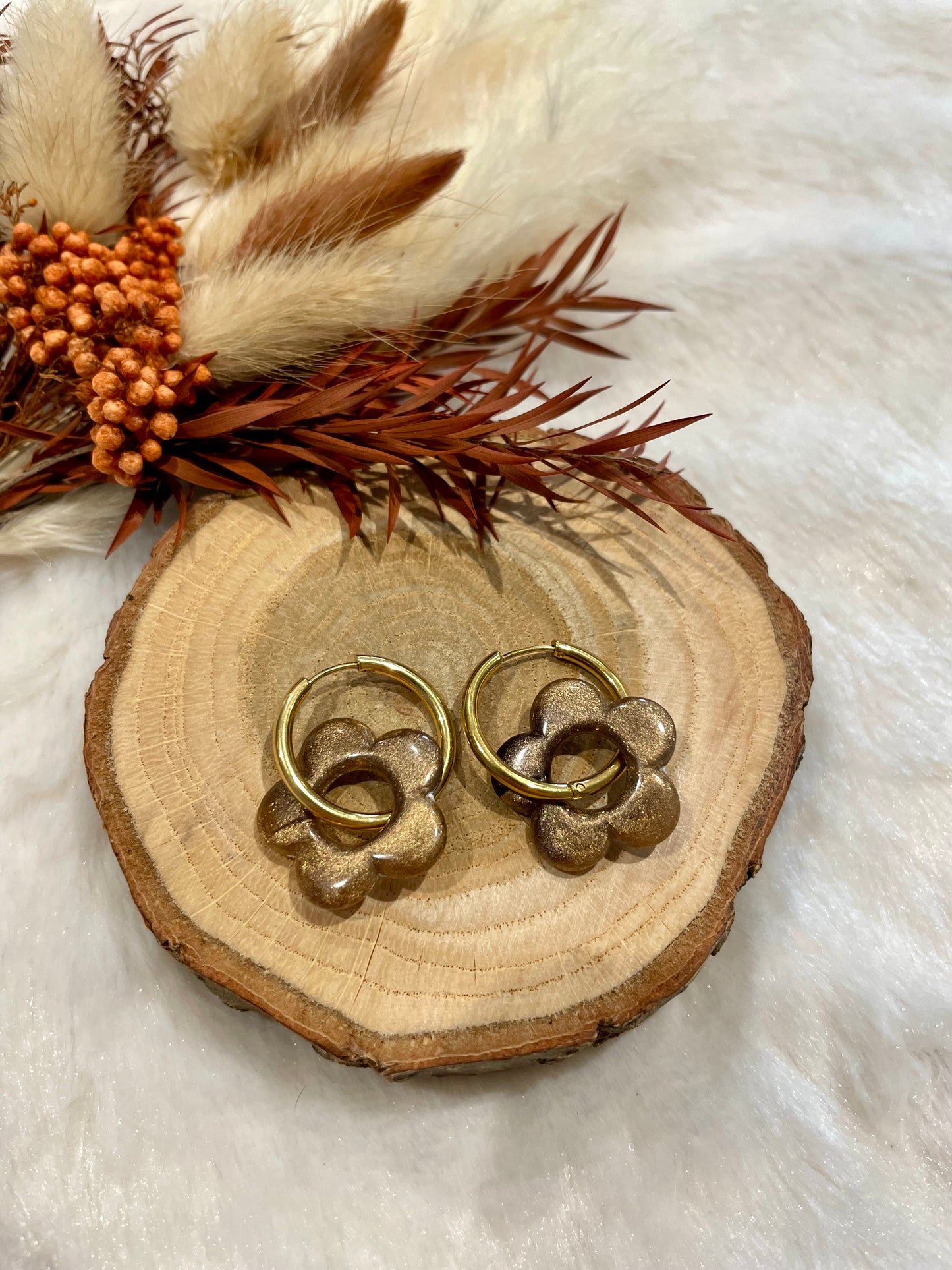 Créoles fleurs interchangeables