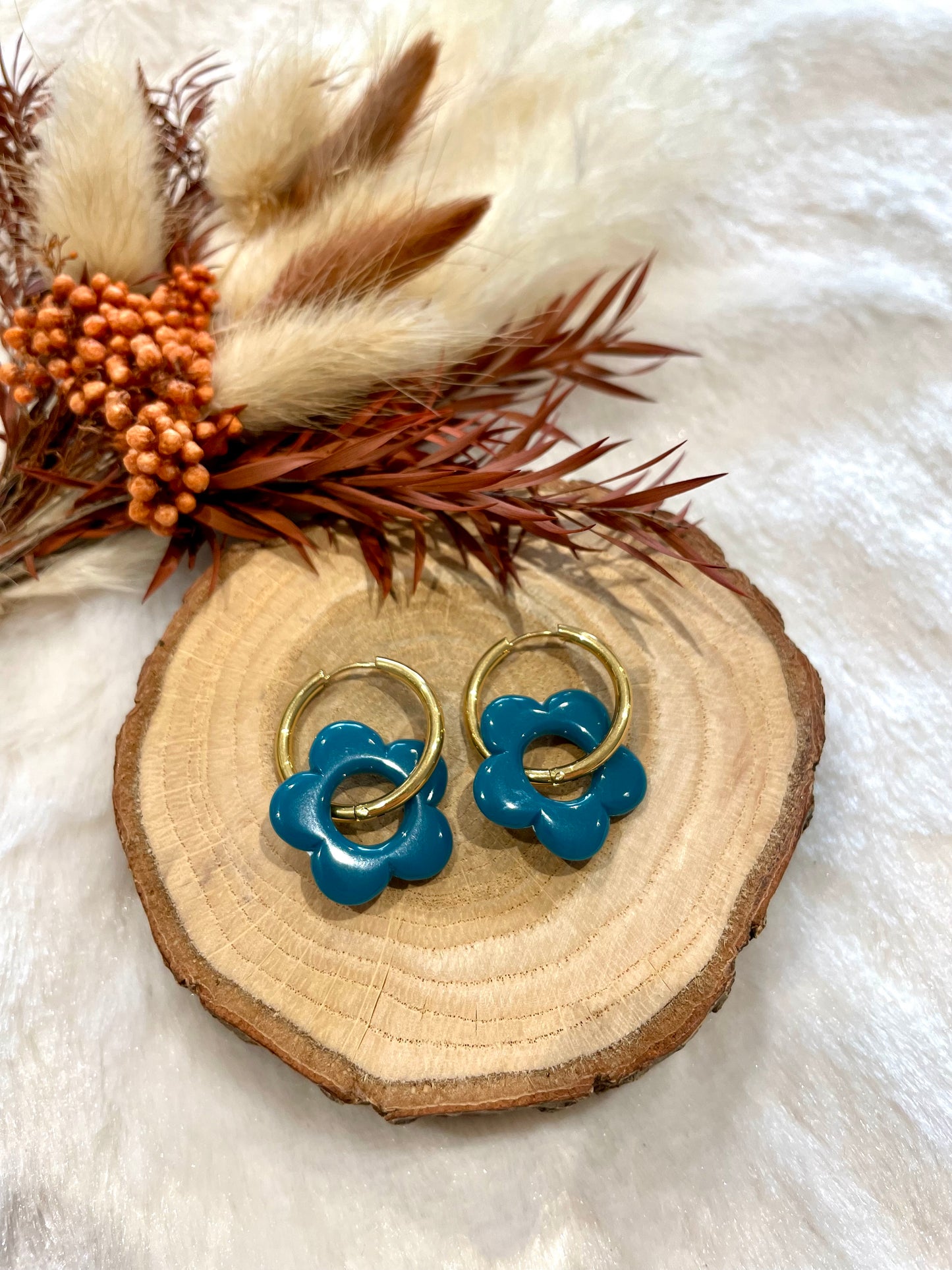 Créoles fleurs interchangeables