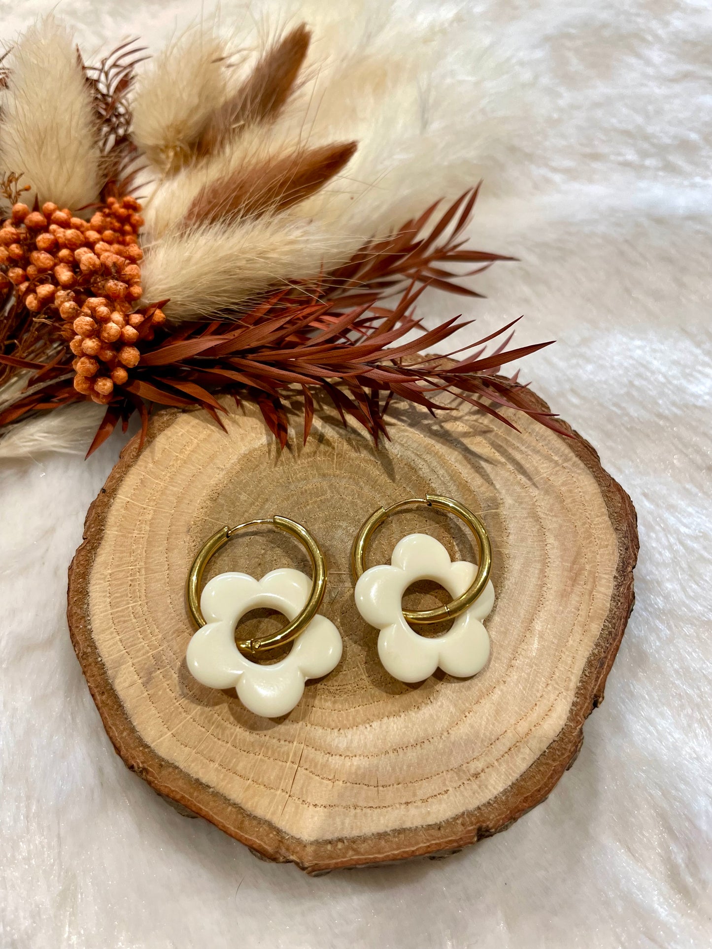 Créoles fleurs interchangeables