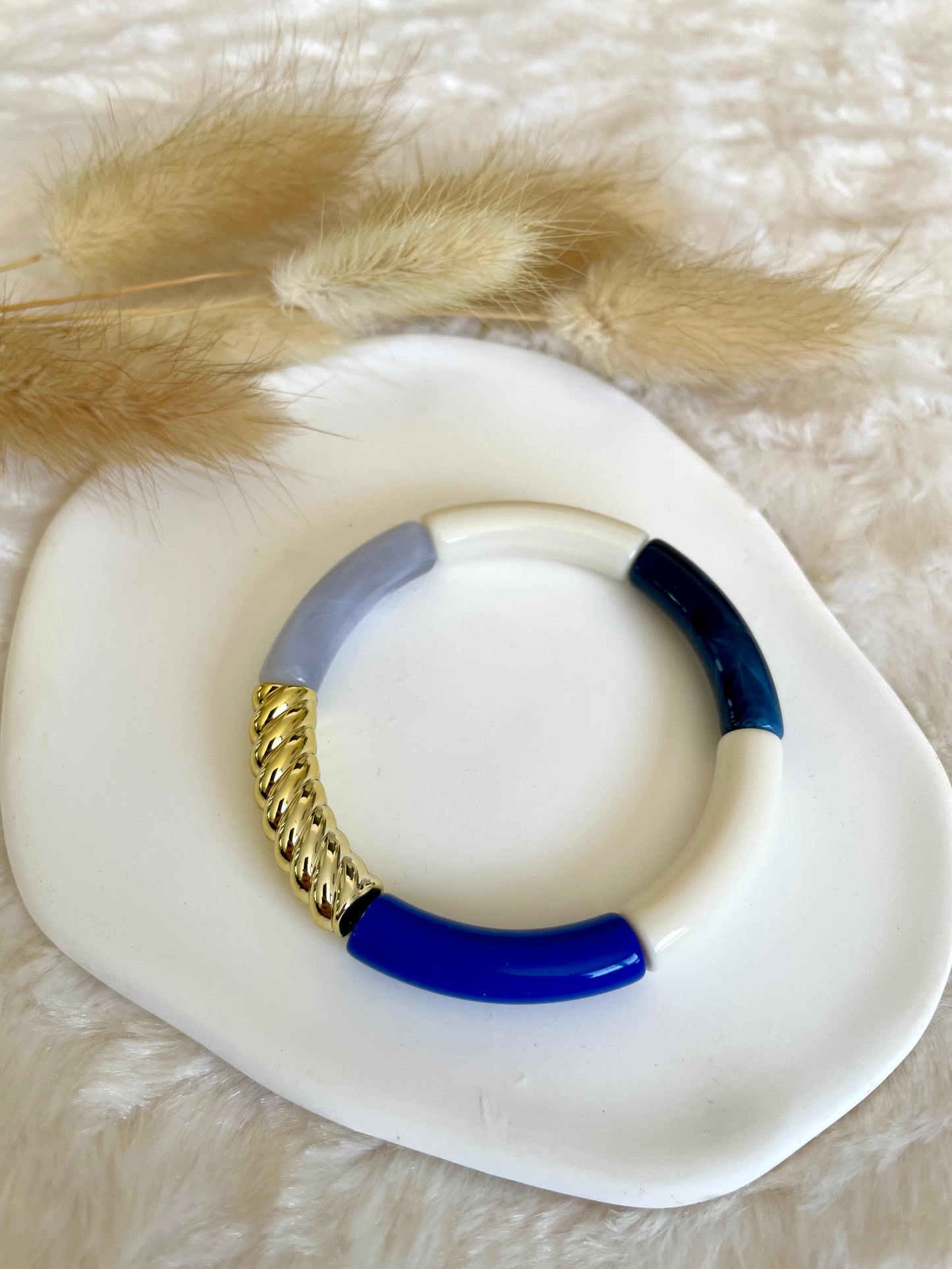 Bracelet perles tubes « océan »