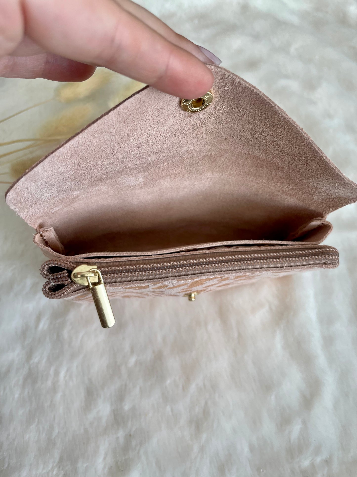 Pochette léopard rose gold