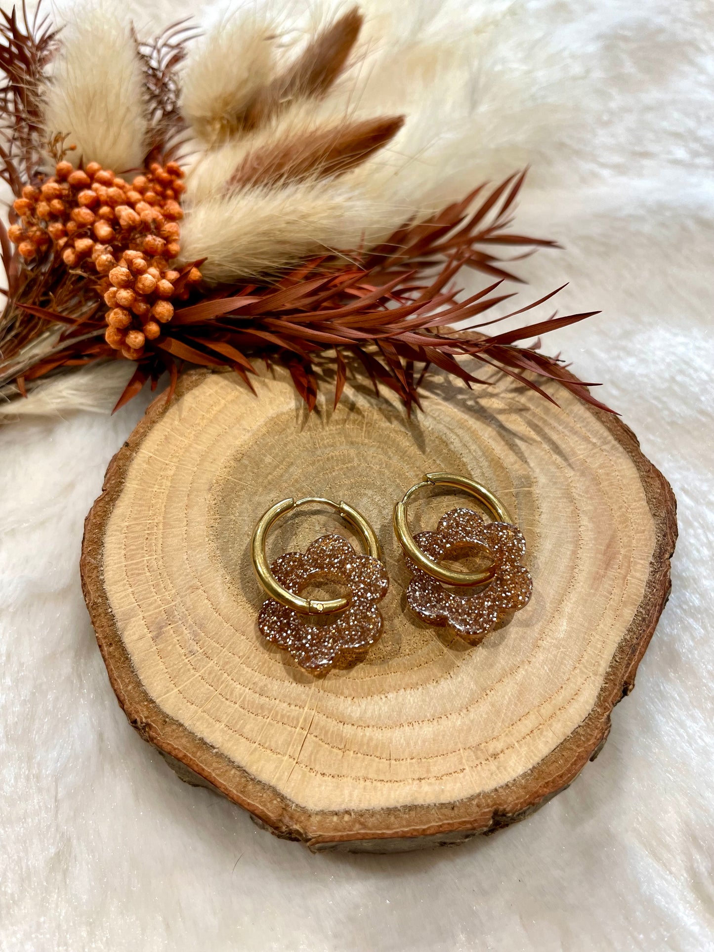 Créoles fleurs interchangeables