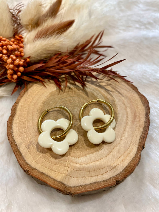 Créoles fleurs interchangeables