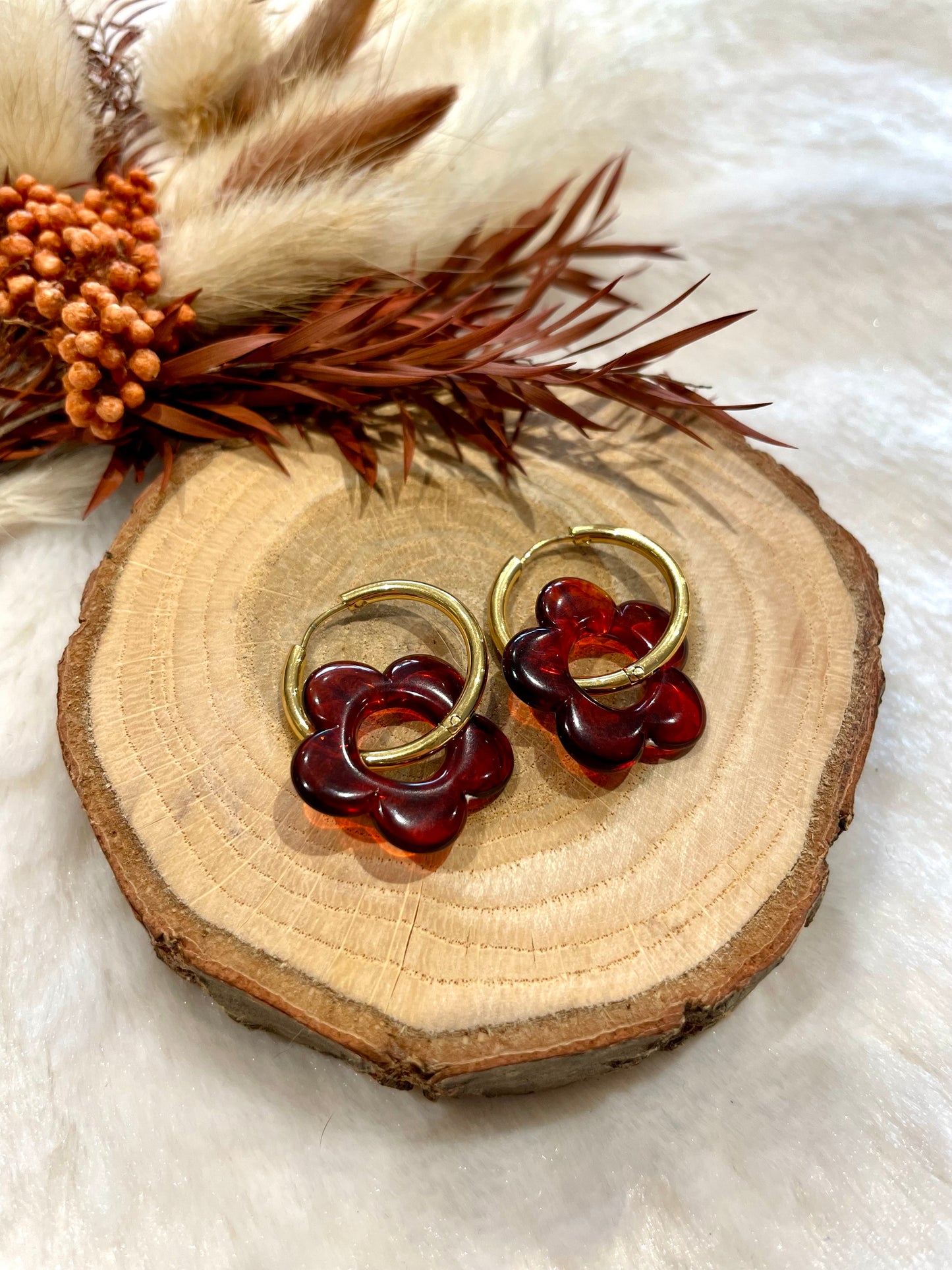 Créoles fleurs interchangeables