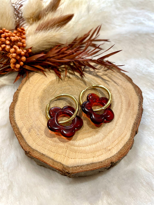 Créoles fleurs interchangeables