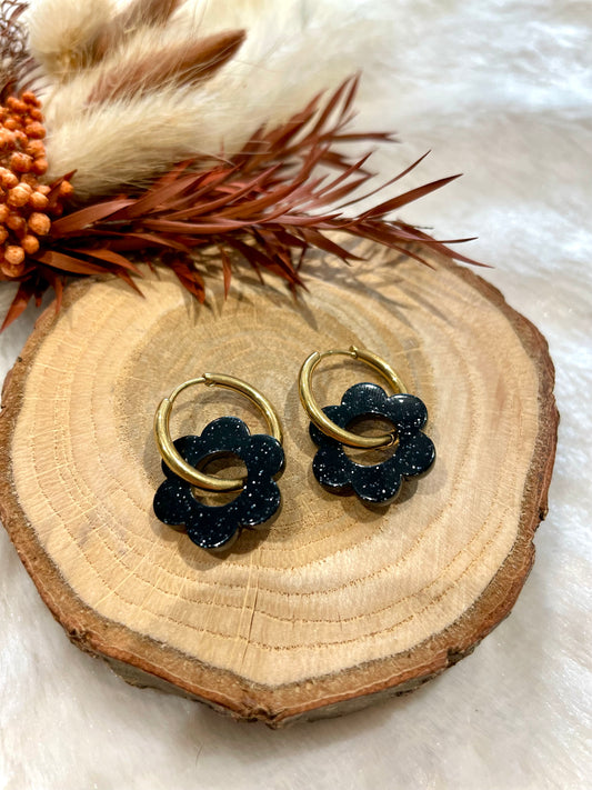 Créoles fleurs interchangeables