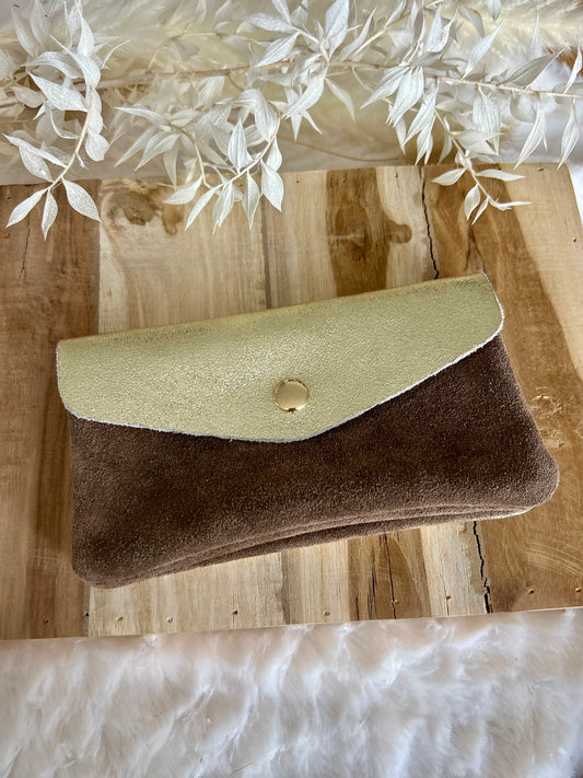 Pochette doré taupe