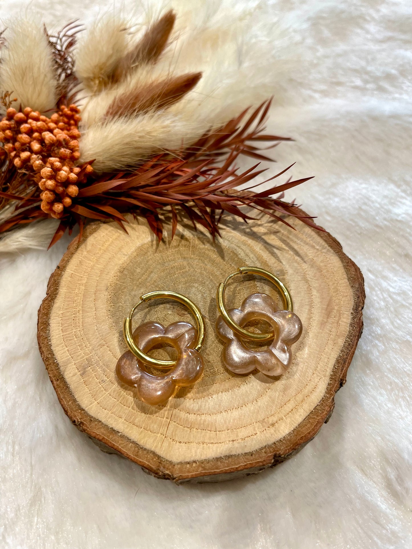 Créoles fleurs interchangeables