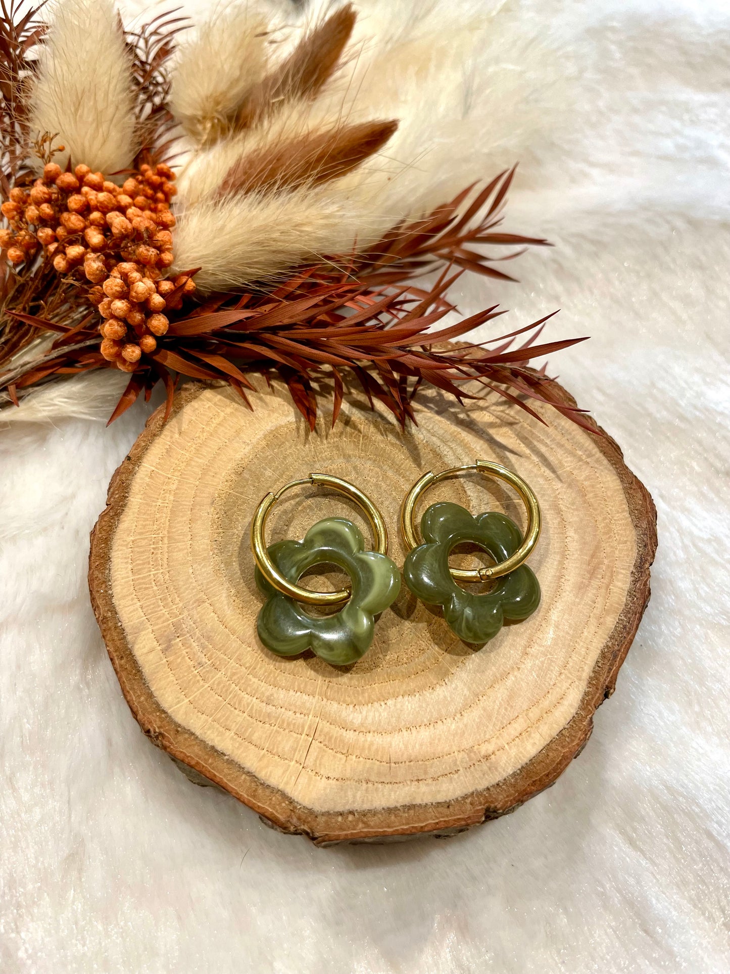 Créoles fleurs interchangeables