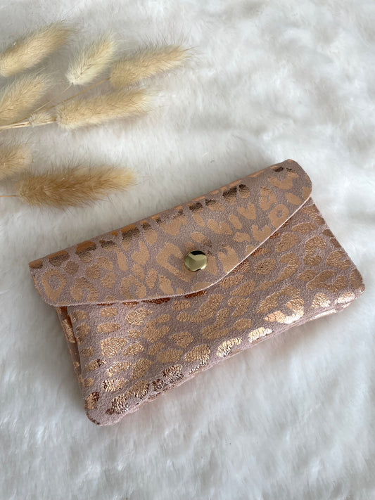 Pochette léopard rose gold