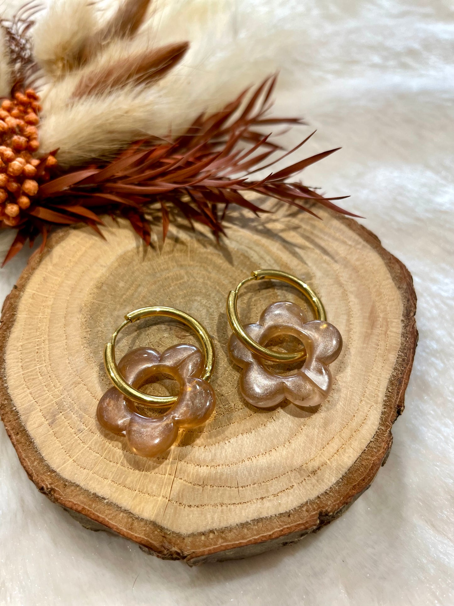 Créoles fleurs interchangeables