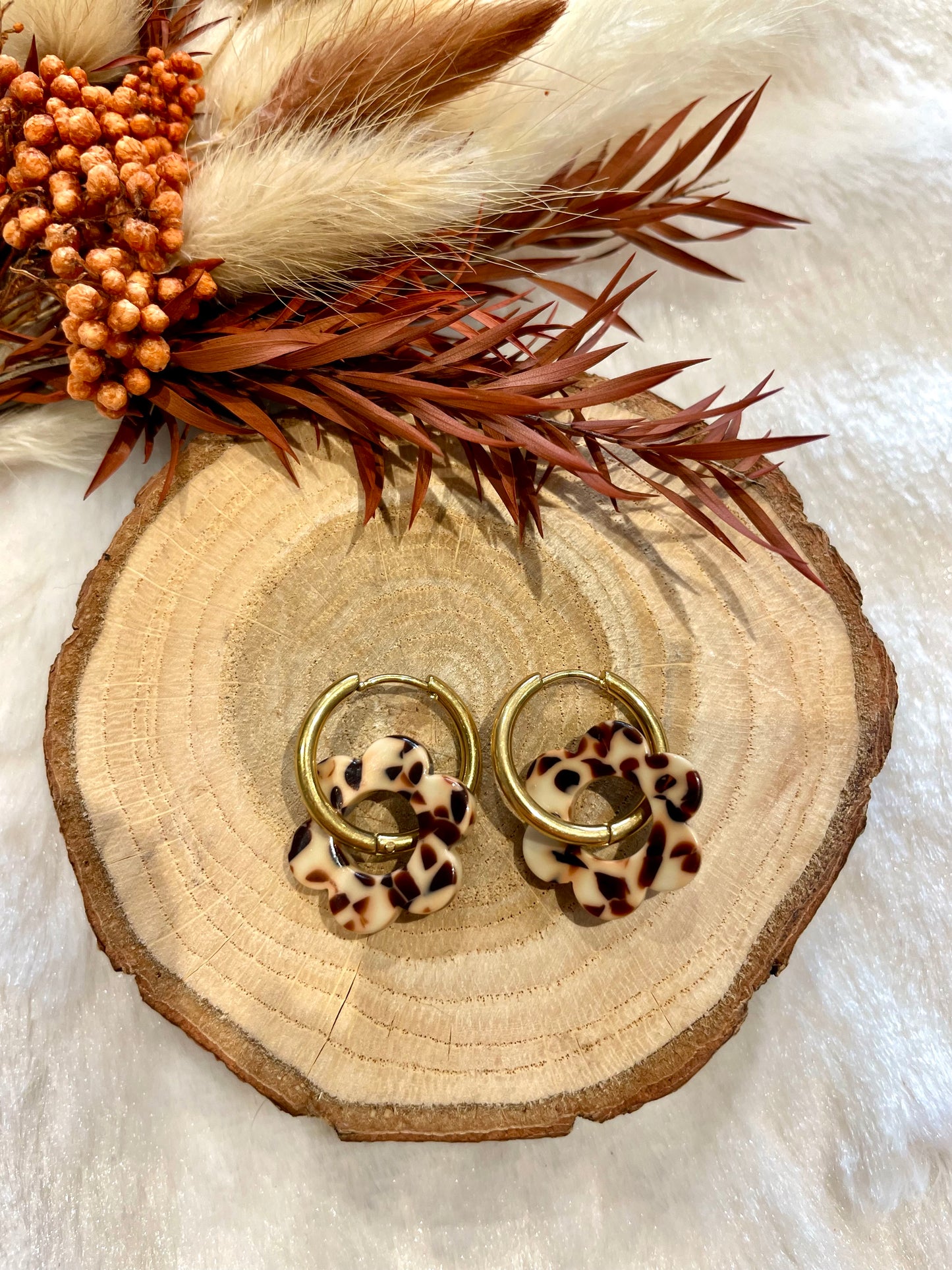 Créoles fleurs interchangeables