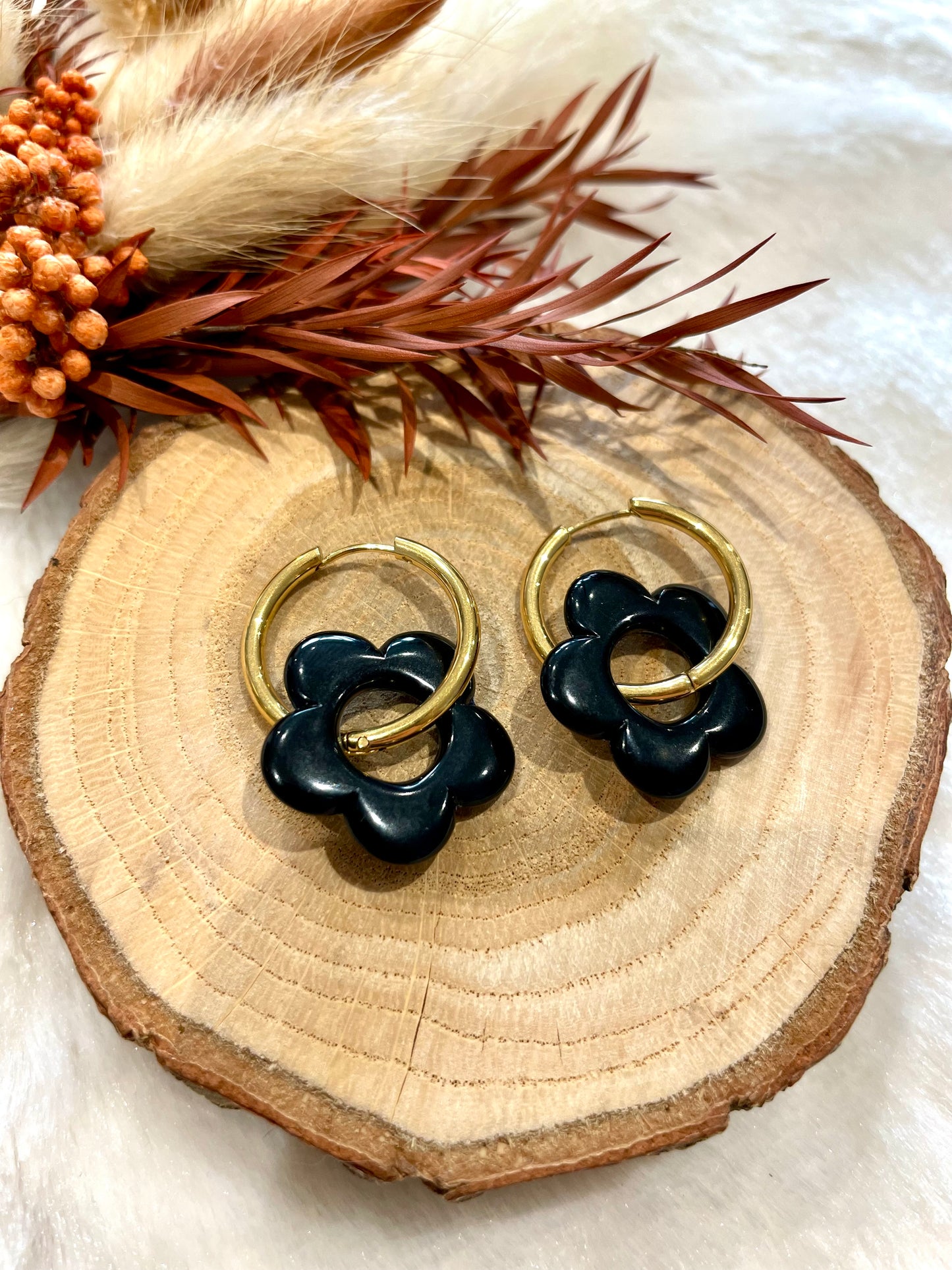 Créoles fleurs interchangeables