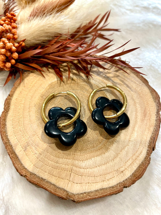 Créoles fleurs interchangeables