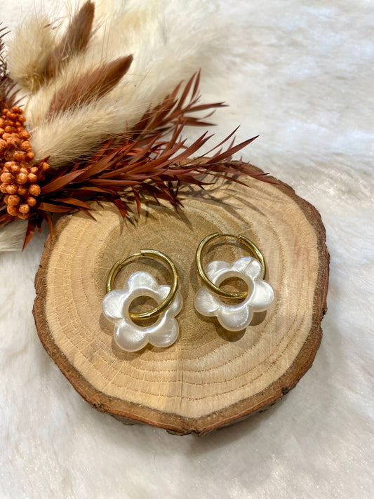 Créoles fleurs interchangeables