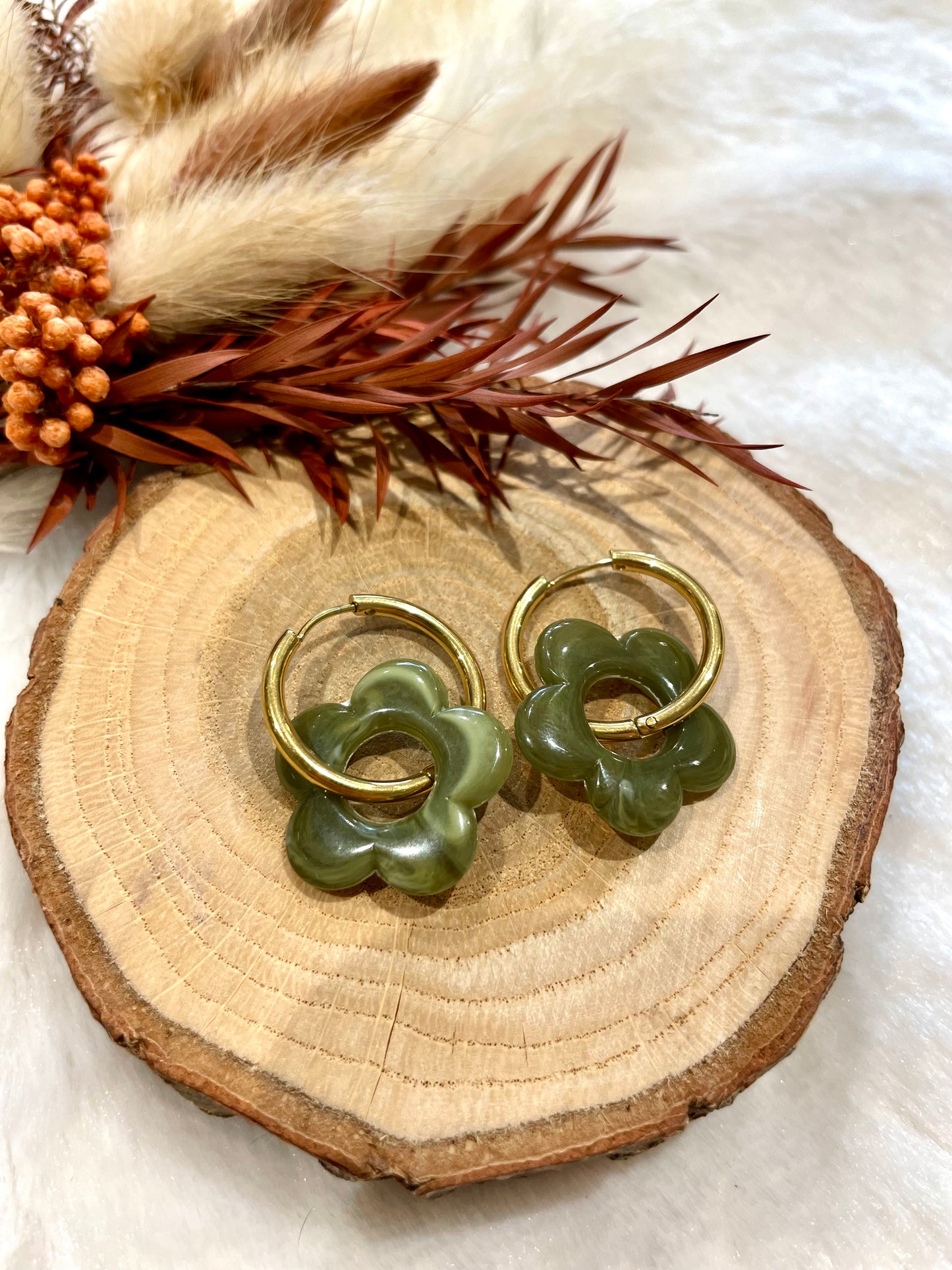 Créoles fleurs interchangeables