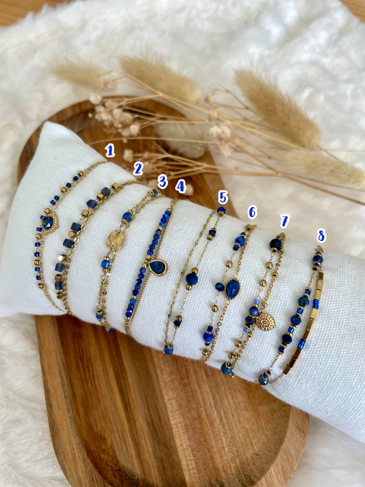 Bracelet bleu acier inoxydable