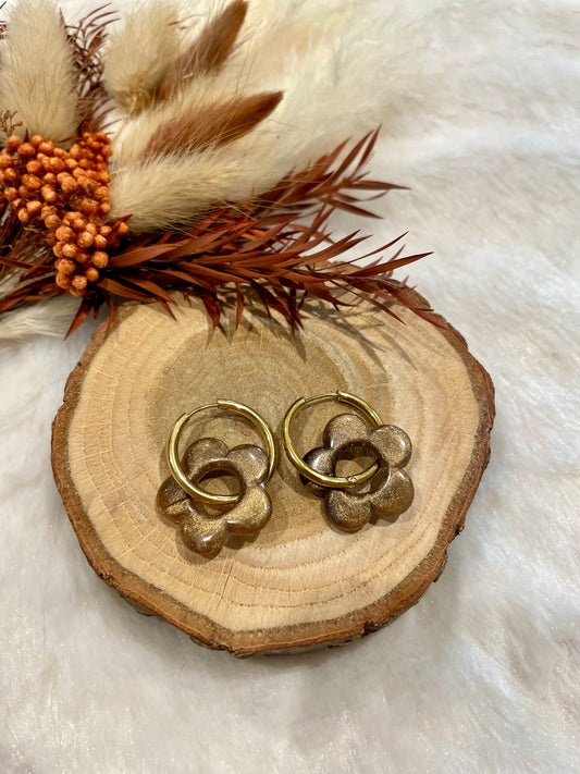 Créoles fleurs interchangeables