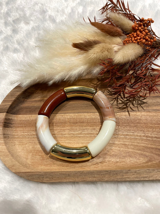Bracelet perles tubes « terracotta prestige »