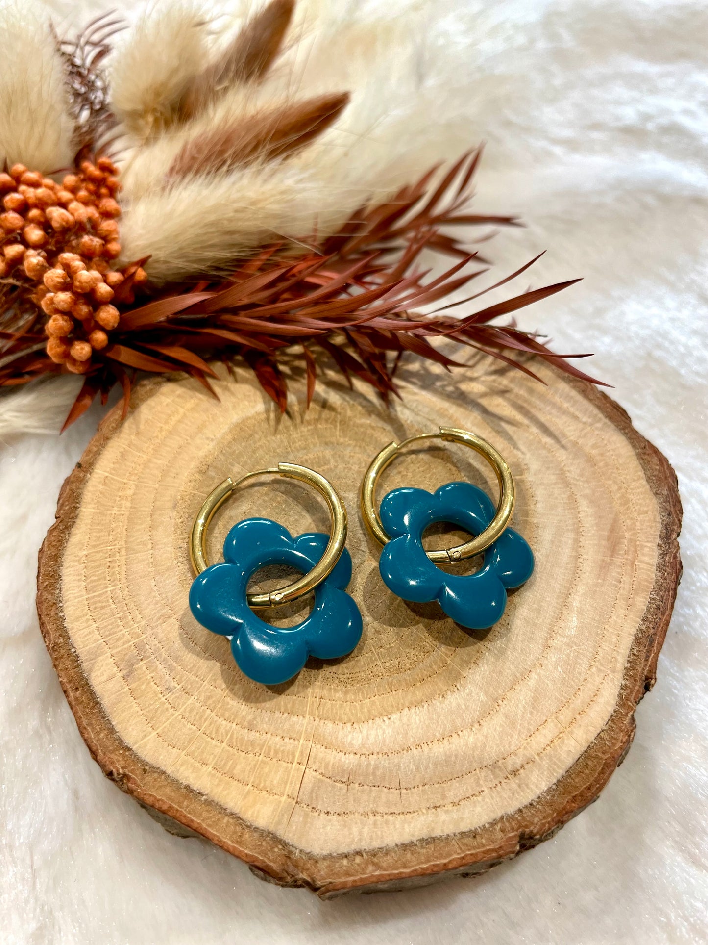 Créoles fleurs interchangeables