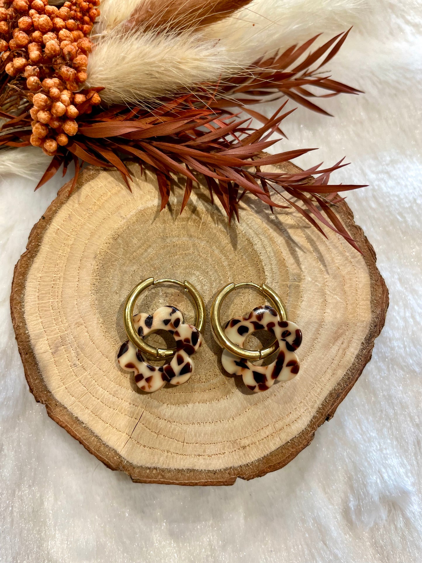 Créoles fleurs interchangeables