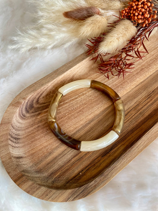 Bracelet perles tubes « dunes élégantes »