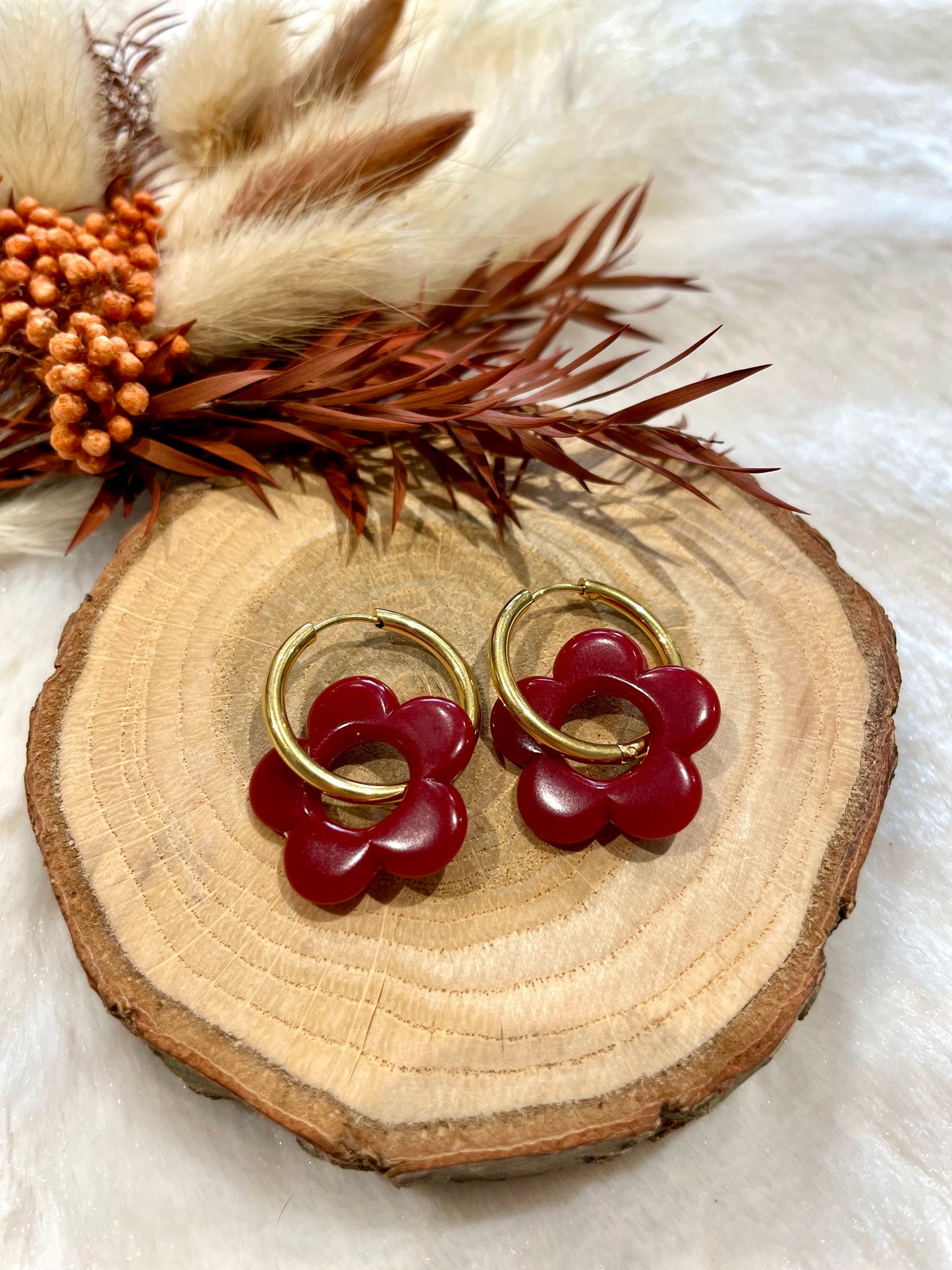 Créoles fleurs interchangeables