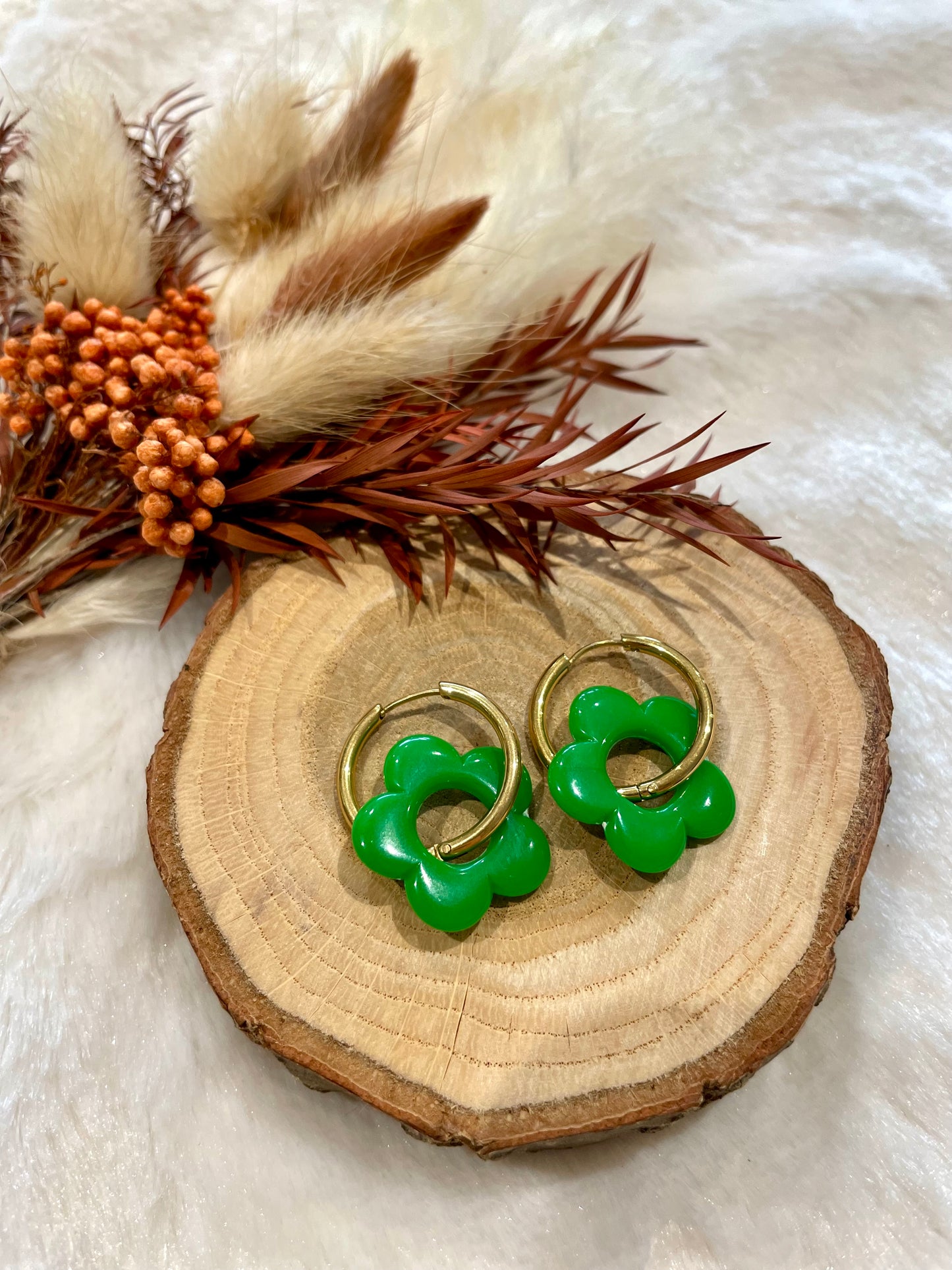 Créoles fleurs interchangeables