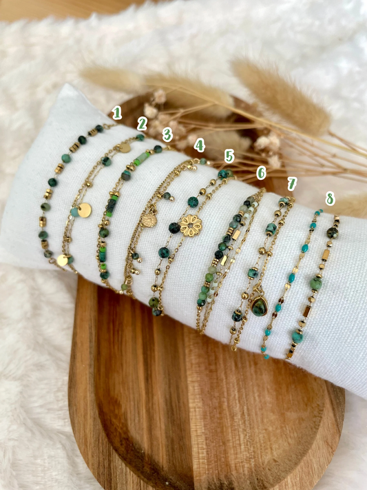 Bracelet vert acier inoxydable