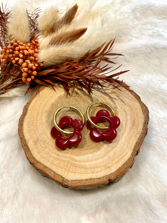 Créoles fleurs interchangeables