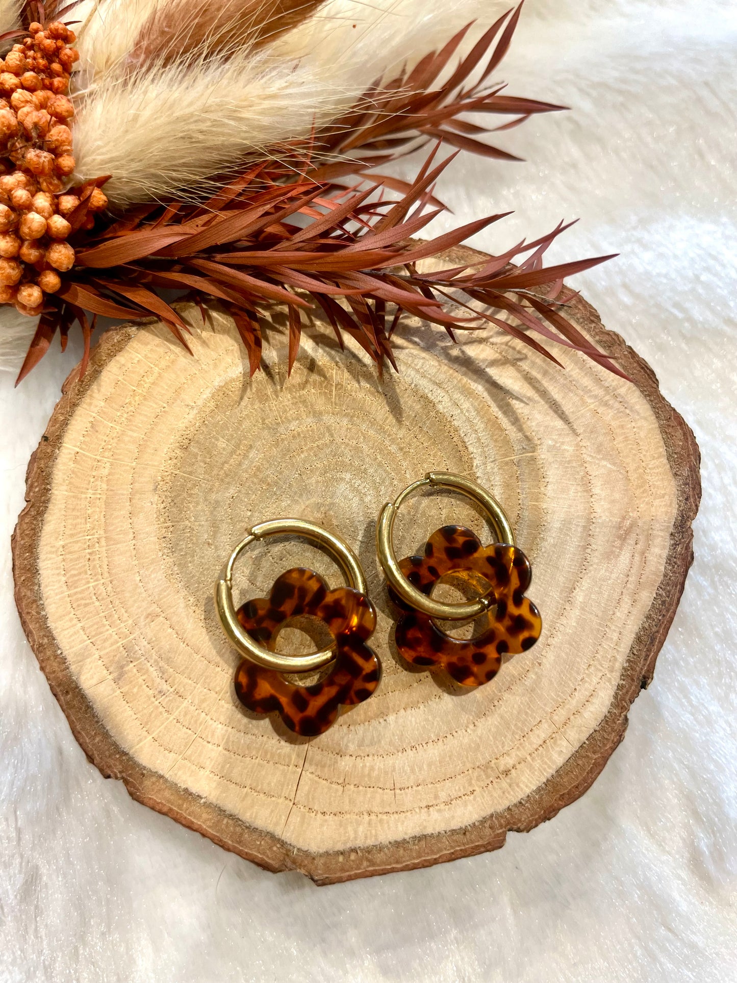 Créoles fleurs interchangeables