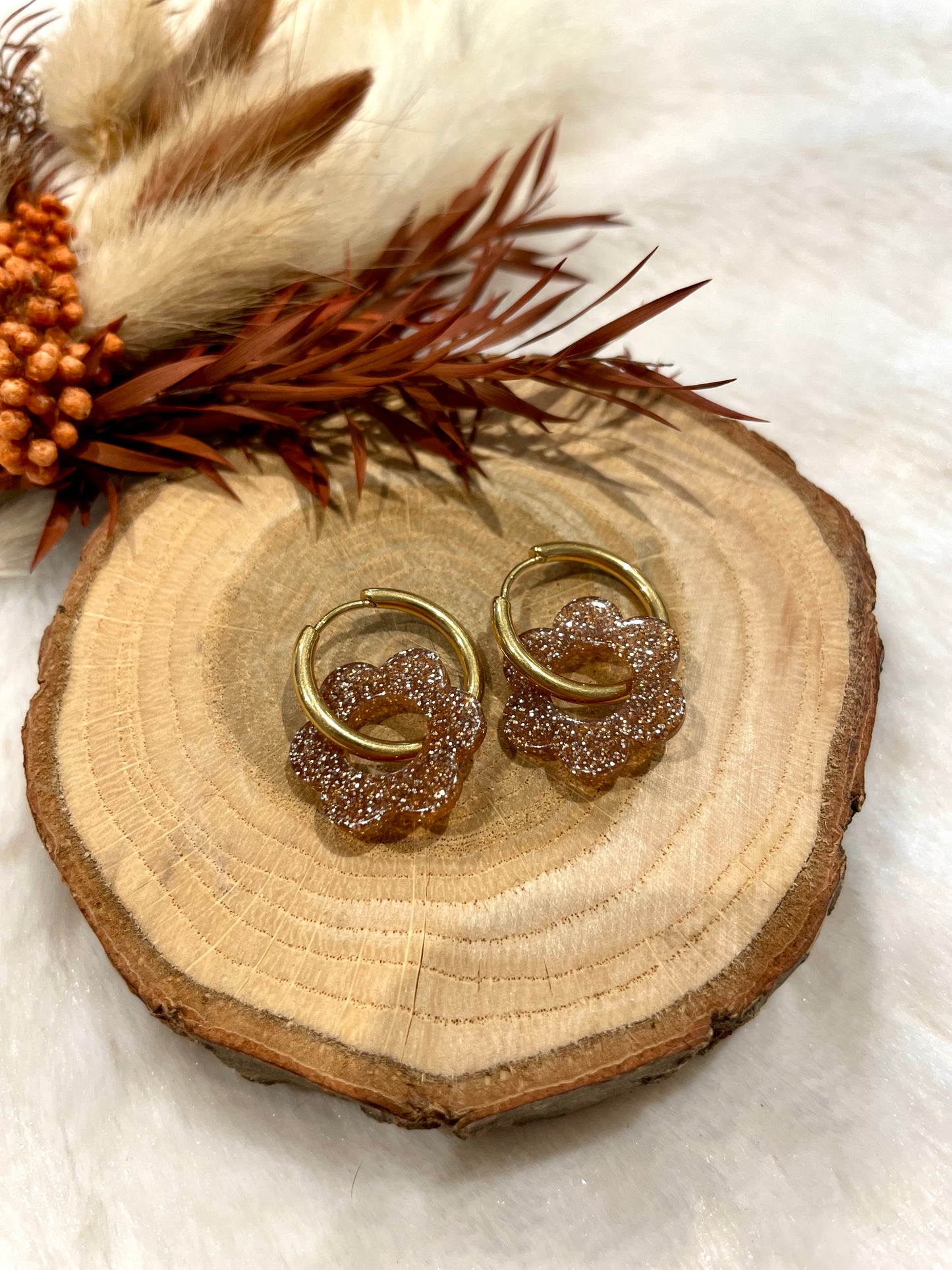 Créoles fleurs interchangeables