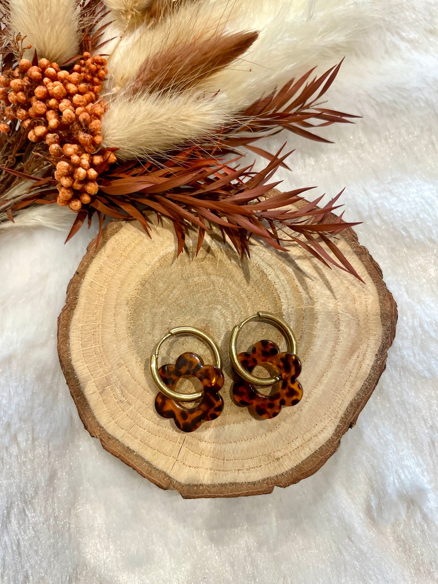 Créoles fleurs interchangeables