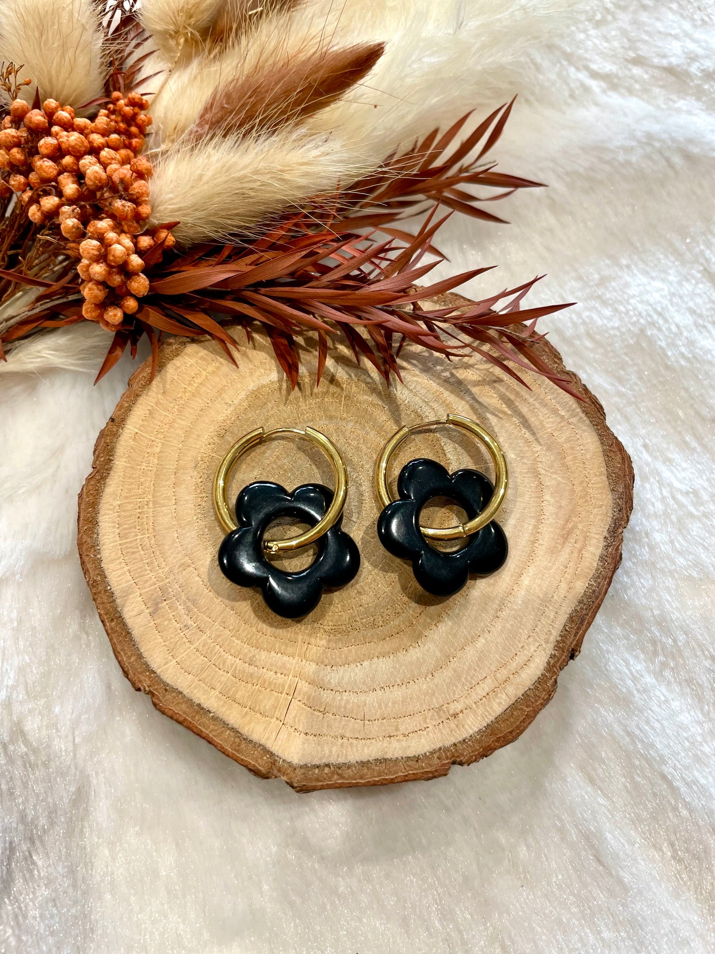 Créoles fleurs interchangeables