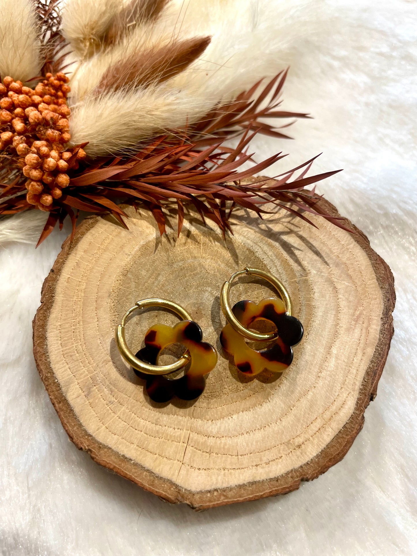 Créoles fleurs interchangeables