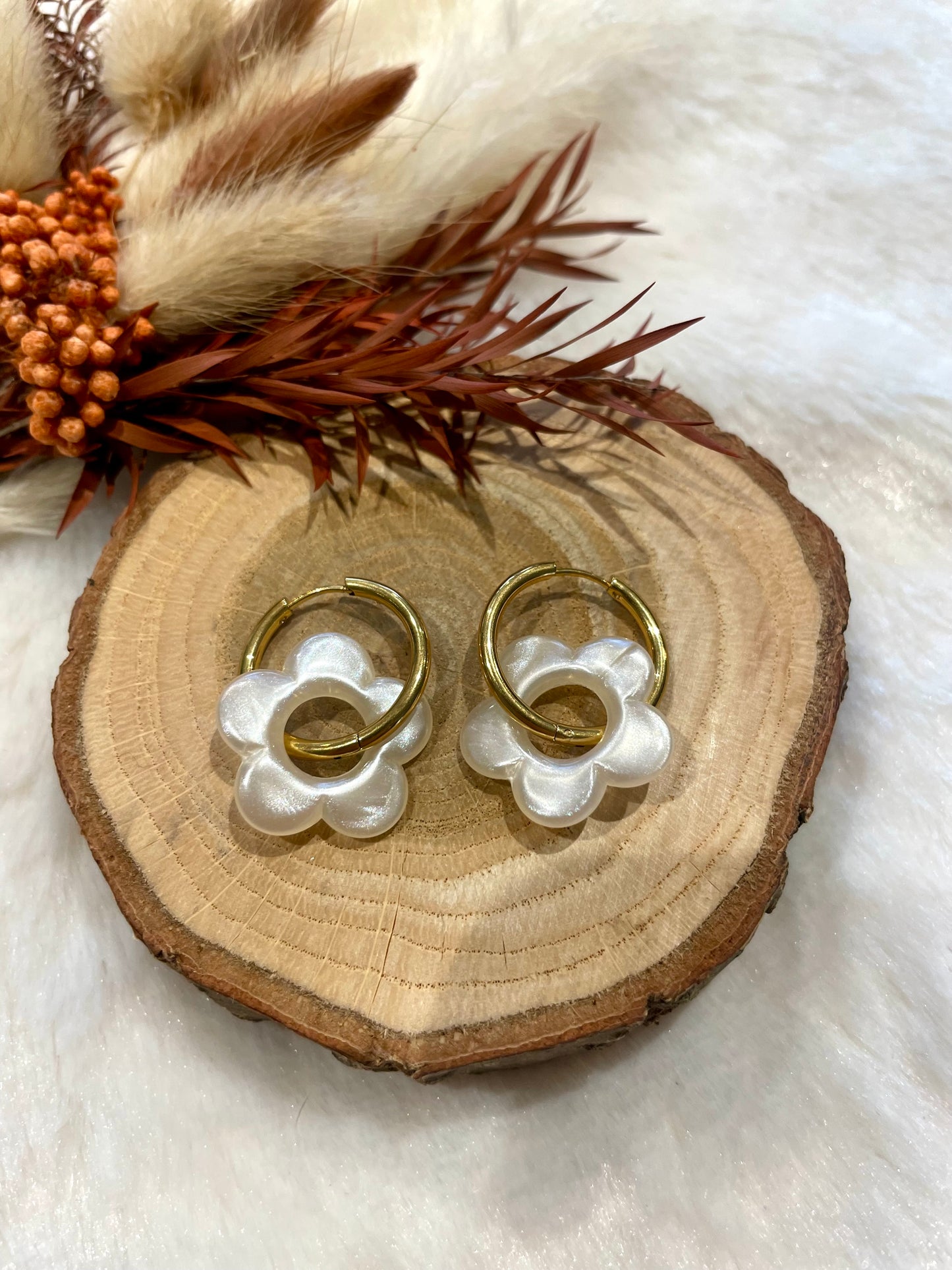 Créoles fleurs interchangeables