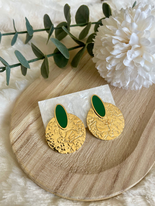 Boucles d’oreilles Amandine verte